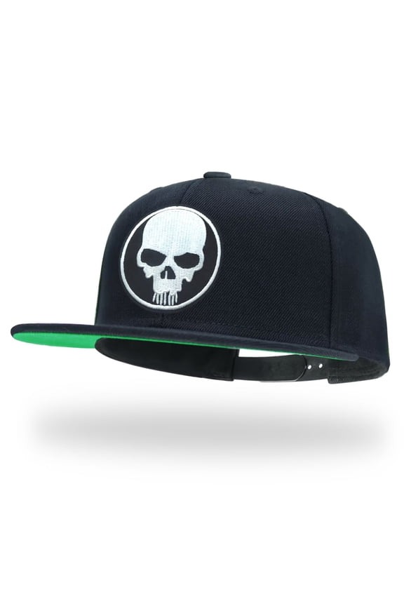 Big Skull Black Snapback Hats for Men Women Adjustable Dad Wool Baseball Caps