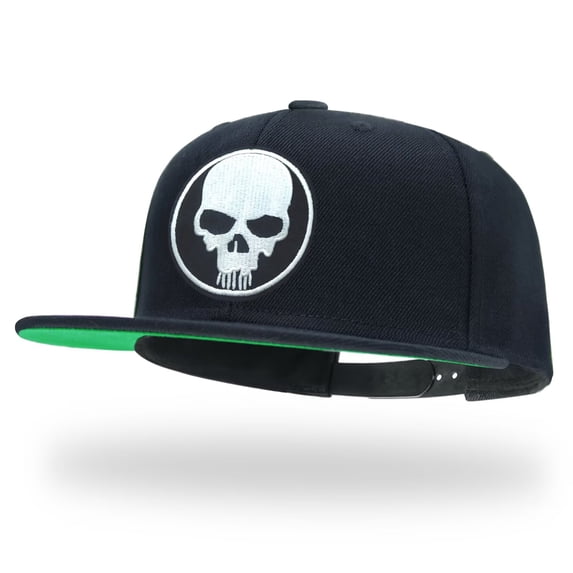 Tilgomedal Big Skull Black Snapback Hats for Men Women Adjustable Dad Wool Baseball Caps