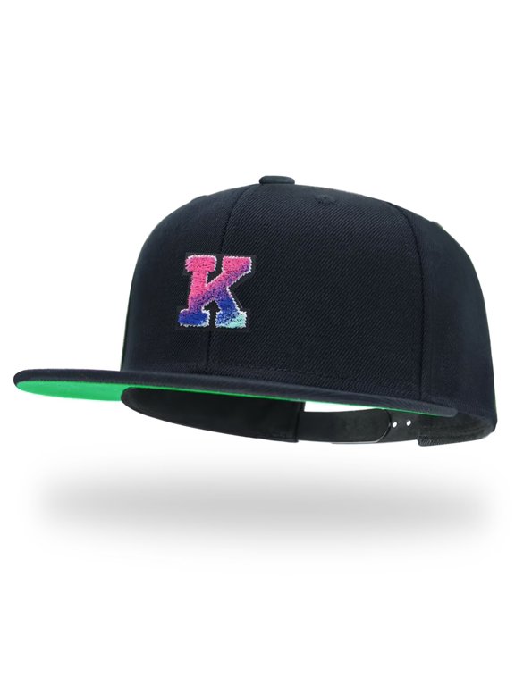 Colored letter K Black Snapback Hats for Men Women Adjustable Dad Wool Baseball Caps
