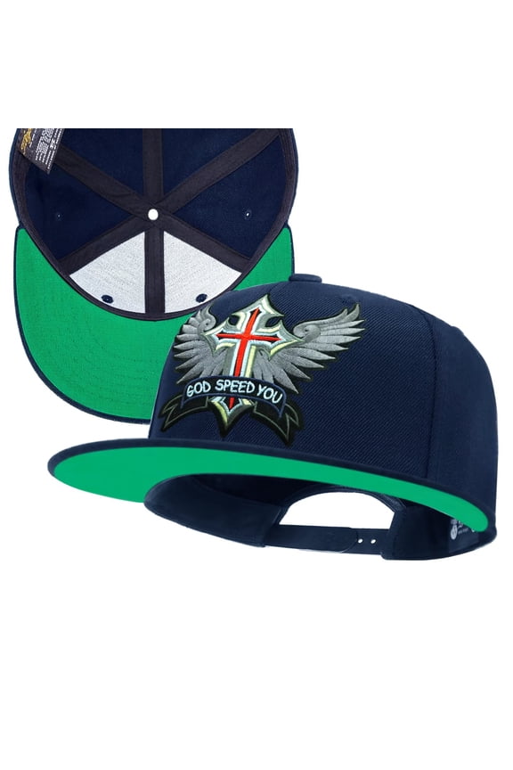 God Speed Navy Snapback Hats for Men Women Adjustable Dad Wool Baseball Caps