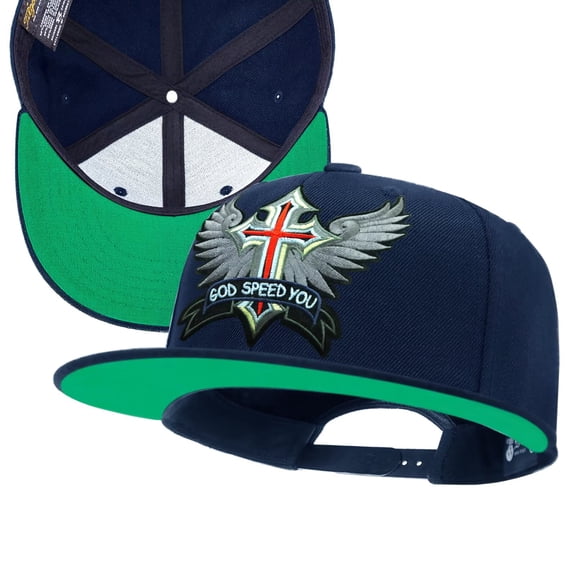 Tilgomedal God Speed Navy Snapback Hats for Men Women Adjustable Dad Wool Baseball Caps