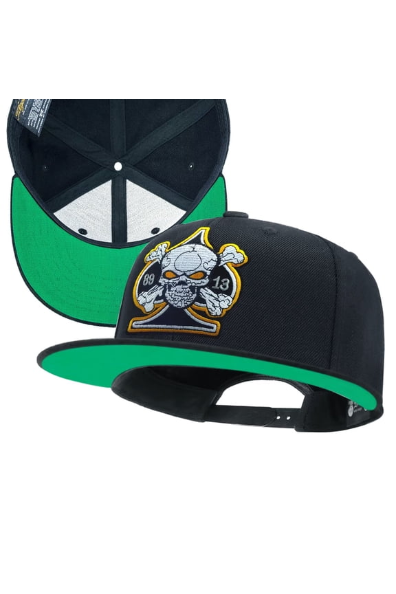 Heart Skull Black Snapback Hats for Men Women Adjustable Dad Wool Baseball Caps