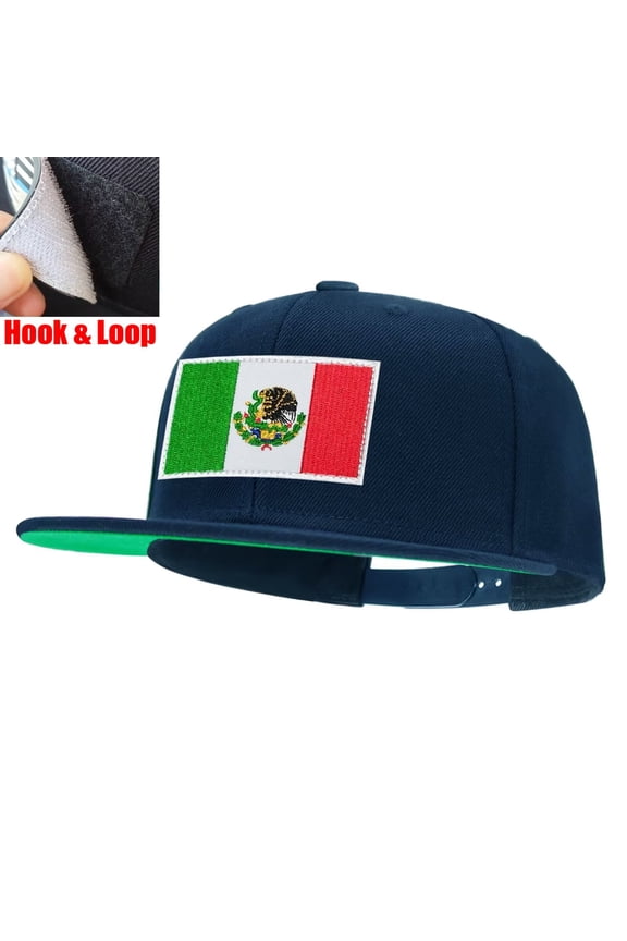 Mexico Flag Navy Snapback Hats for Men Women Adjustable Dad Wool Baseball Caps