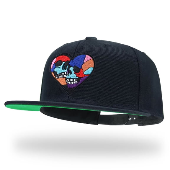 Tilgomedal Skull Black Snapback Hats for Men Women Adjustable Dad Wool Baseball Caps