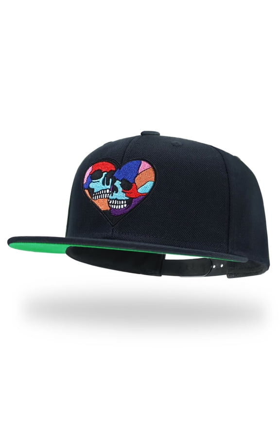 Skull Black Snapback Hats for Men Women Adjustable Dad Wool Baseball Caps