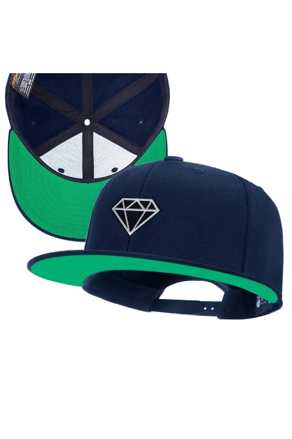 Small Rhinestone Navy Snapback Hats for Men Women Adjustable Dad Wool Baseball Caps