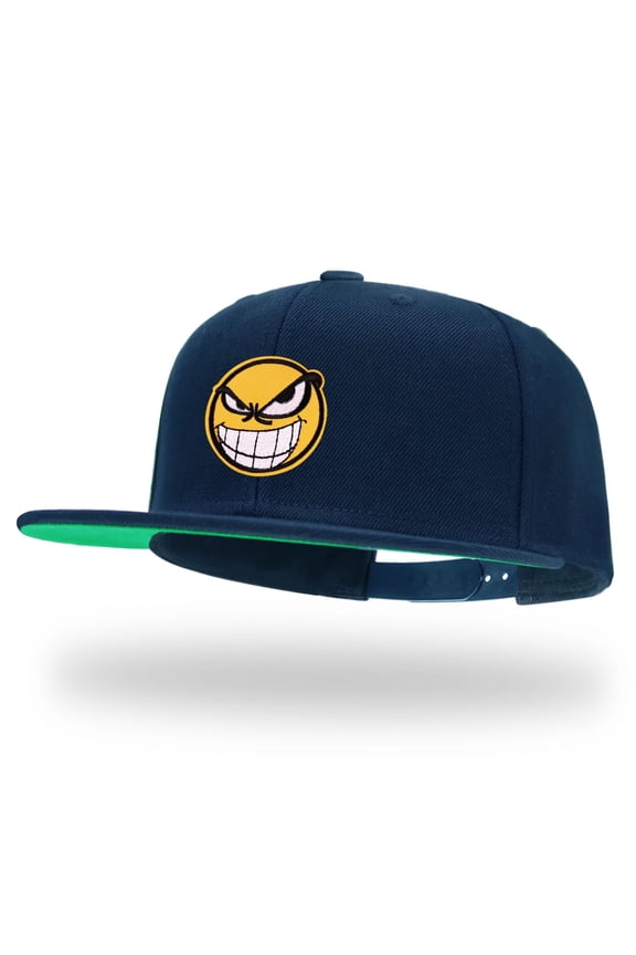 Smile Navy Snapback Hats for Men Women Adjustable Dad Wool Baseball Caps