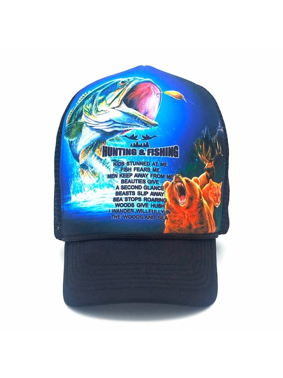 Trucker Mesh Snapback Hat for Men, 10 Inches Super Height,Outdoor Sports, Fishing, And Hunting,fish Killers and cool tools fish