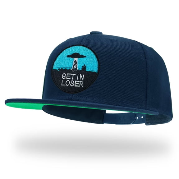 Tilgomedal UFO Navy Black Snapback Hats for Men Women Adjustable Dad Wool Baseball Caps