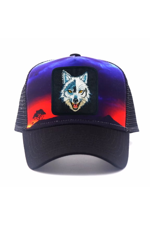 Wolf Snapback Hats for Men Women Adjustable Trucker Mesh Baseball Caps