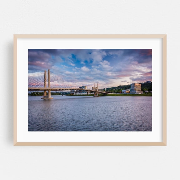 Tilikum Crossing - Portland Oregon Photography Oak Framed Wall Art Print 16 x 24 inches