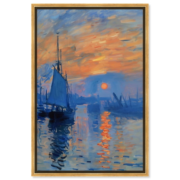 Till Dusk Sailing Wall Art Canvas Wall Art by Art Remedy, Gold Floater Frame, 17.5" x 25.5"