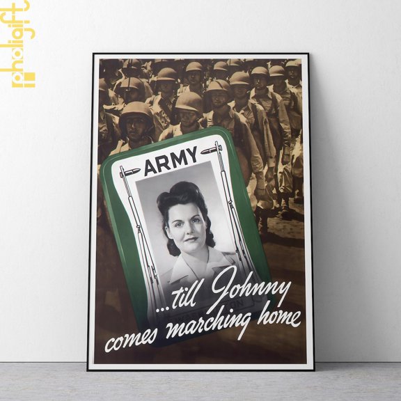 Till Johnny Comes Marching Home Army Vertical Matte, Unframed Poster