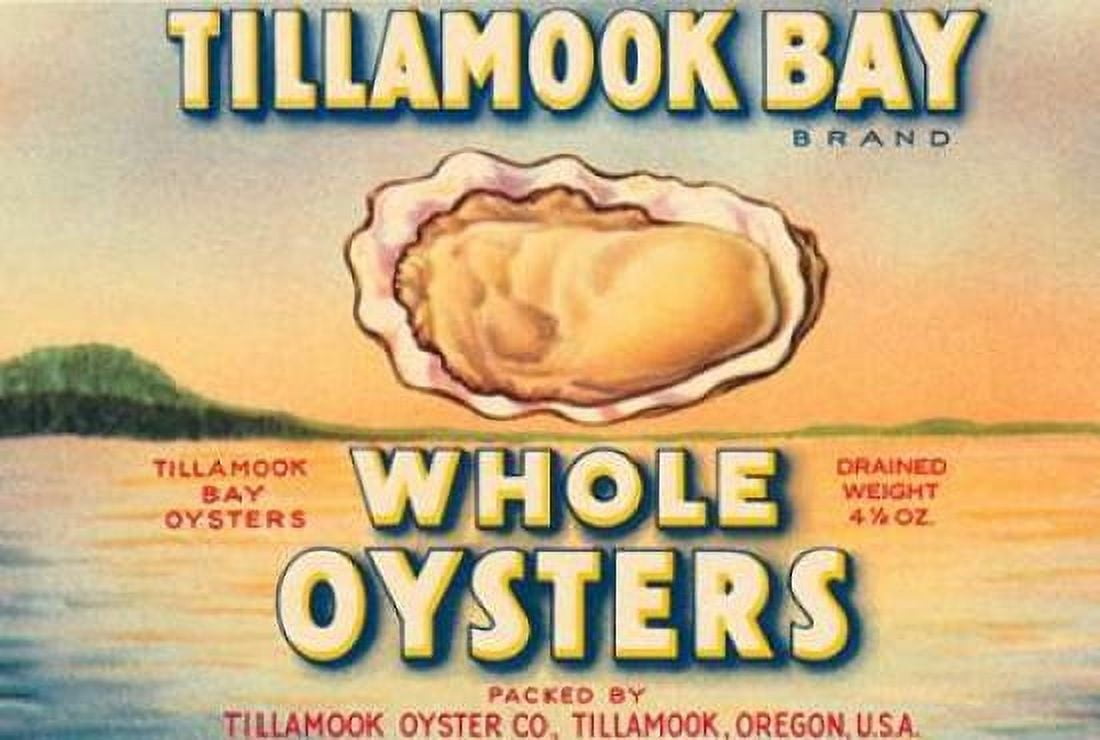 Tillamook Bay Whole Oysters Canvas Art - Retrolabel (20 x 28)