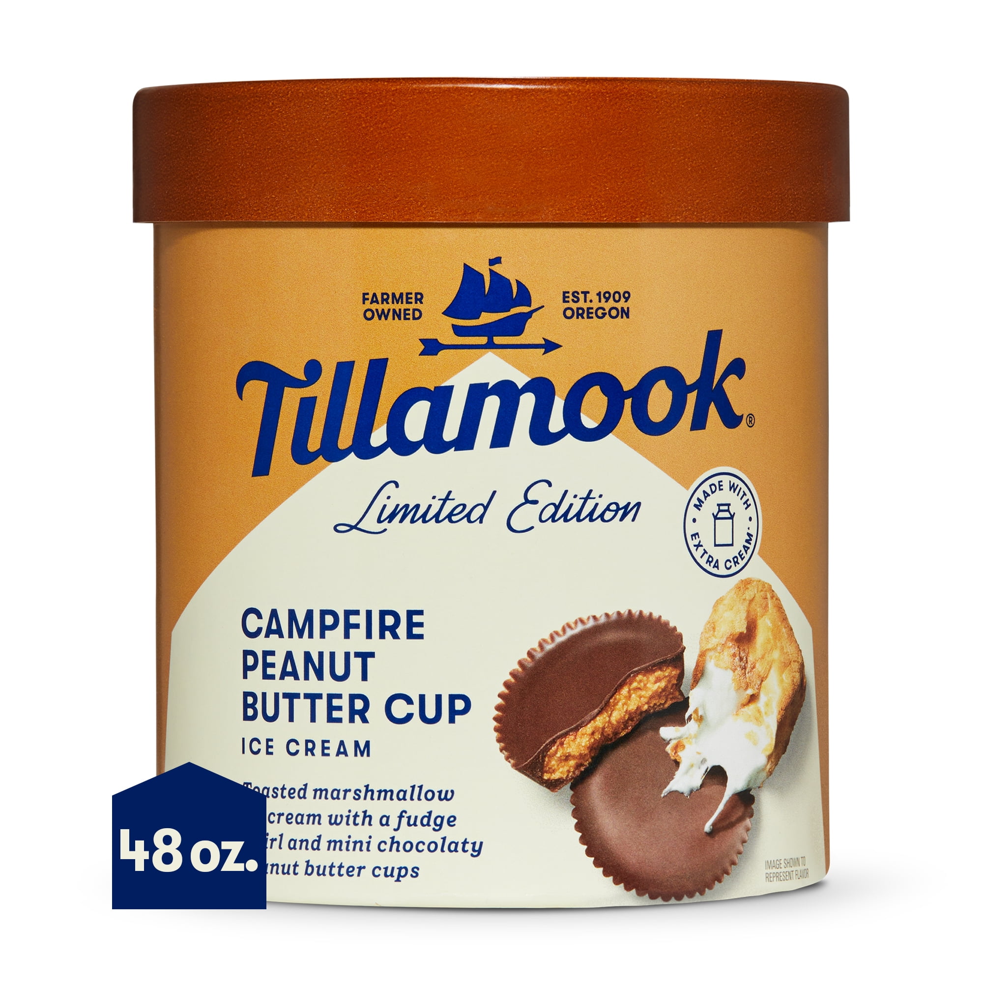 Tillamook Campfire Peanut Butter Ice Cream, 48 oz