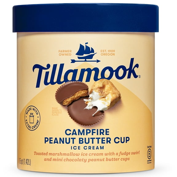 Tillamook Campfire Peanut Butter Ice Cream, 48 oz