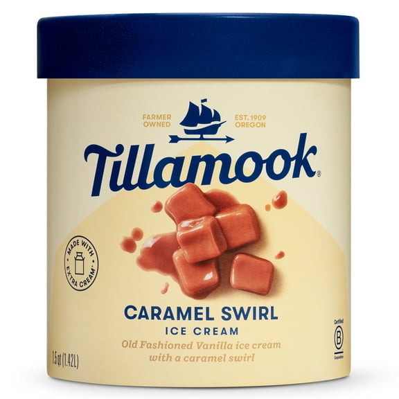 Tillamook Caramel Swirl Ice Cream, 48 oz