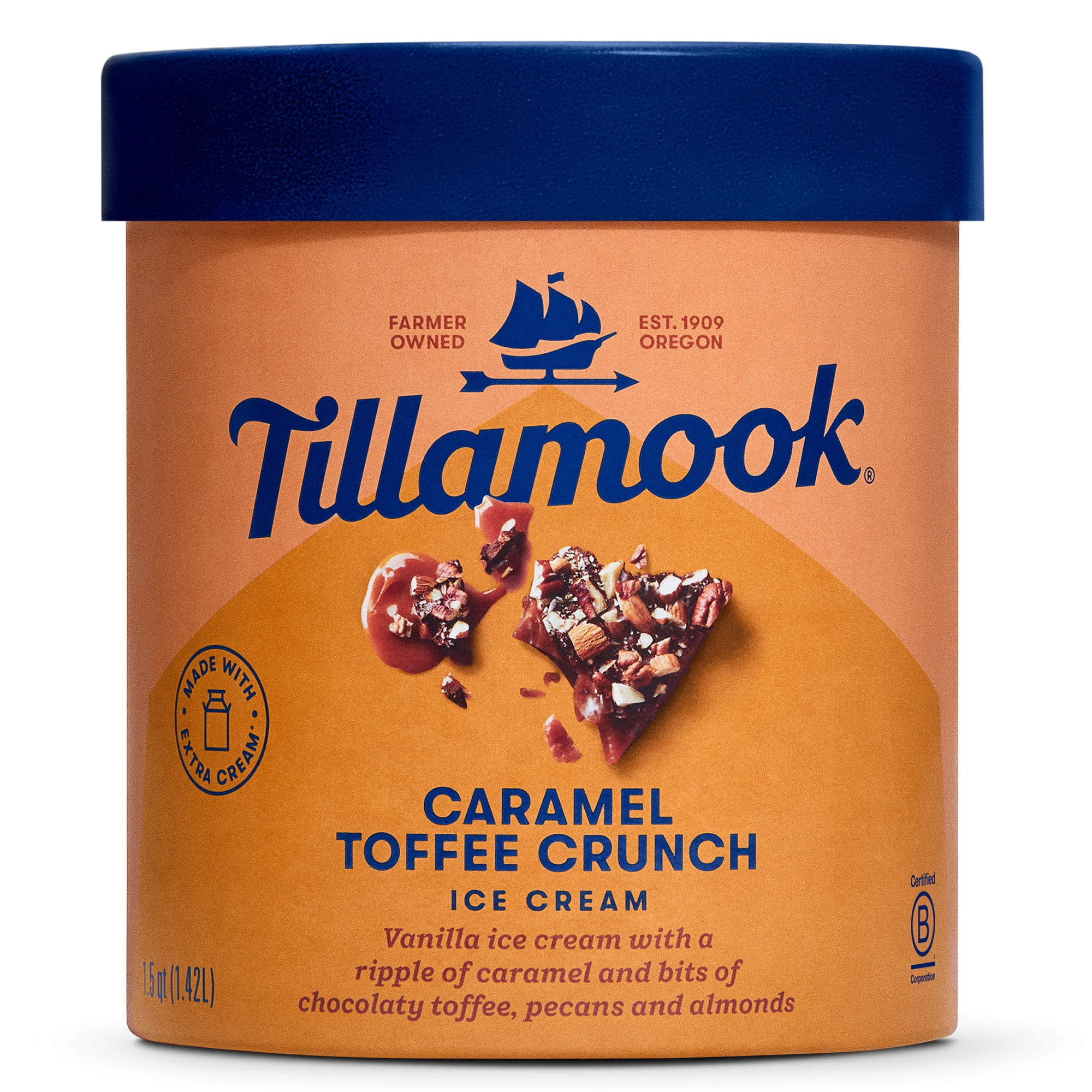 Tillamook Original Premium Caramel Toffee Crunch Ice Cream - 1.5 QT