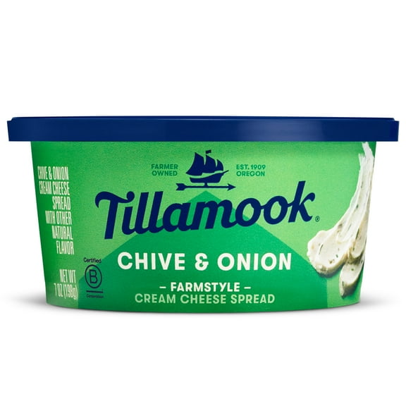 Tillamook Chive and Onion Cream Cheese Spread, 7 oz Tub
