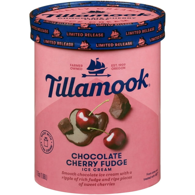 Tillamook Chocolate Cherry Fudge Ice Cream, 56 oz, 1.75 qt