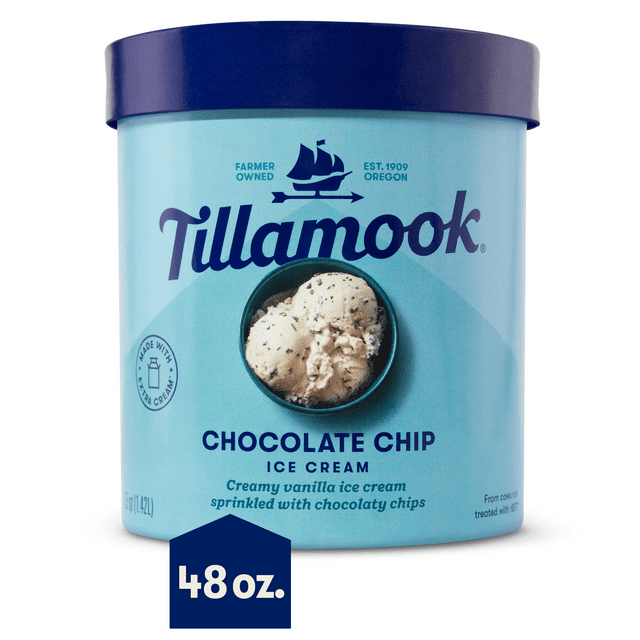 Tillamook Chocolate Chip Ice Cream, 48 oz