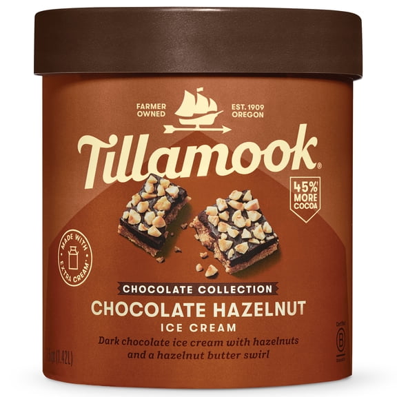 Tillamook Chocolate Hazelnut Ice Cream, 48 oz