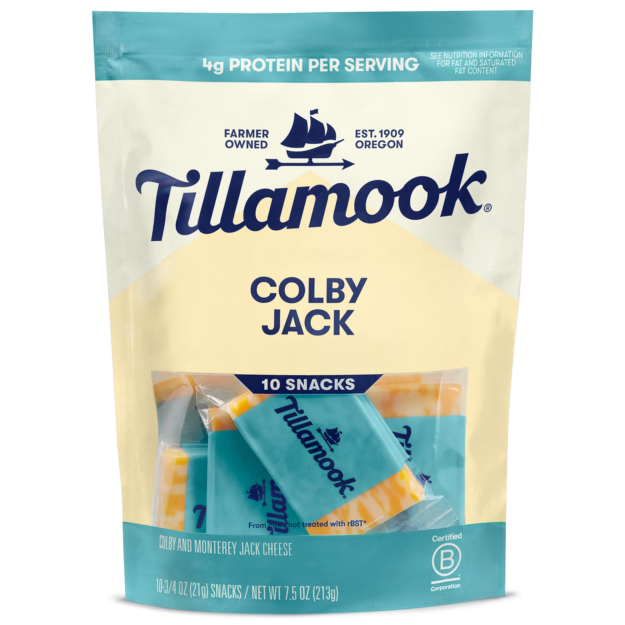 Tillamook Colby Jack Cheese Snack Bars, 7.5 oz, 10ct