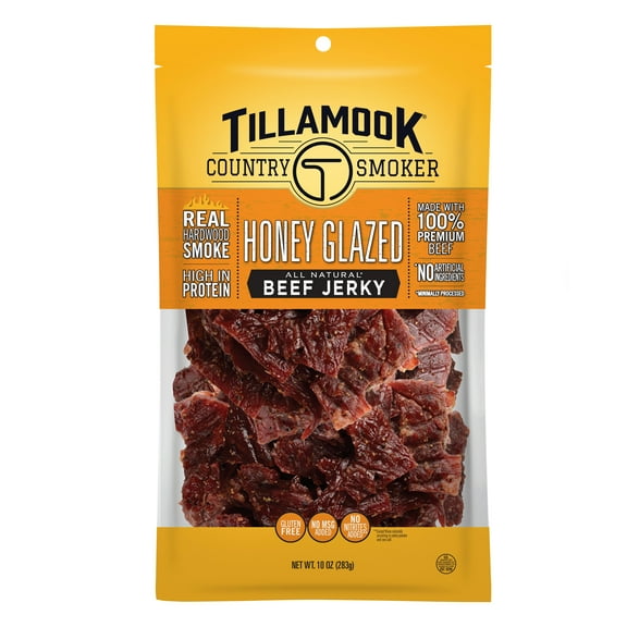 Tillamook Country Smoker, Honey Glazed Beef Jerky, 10 oz