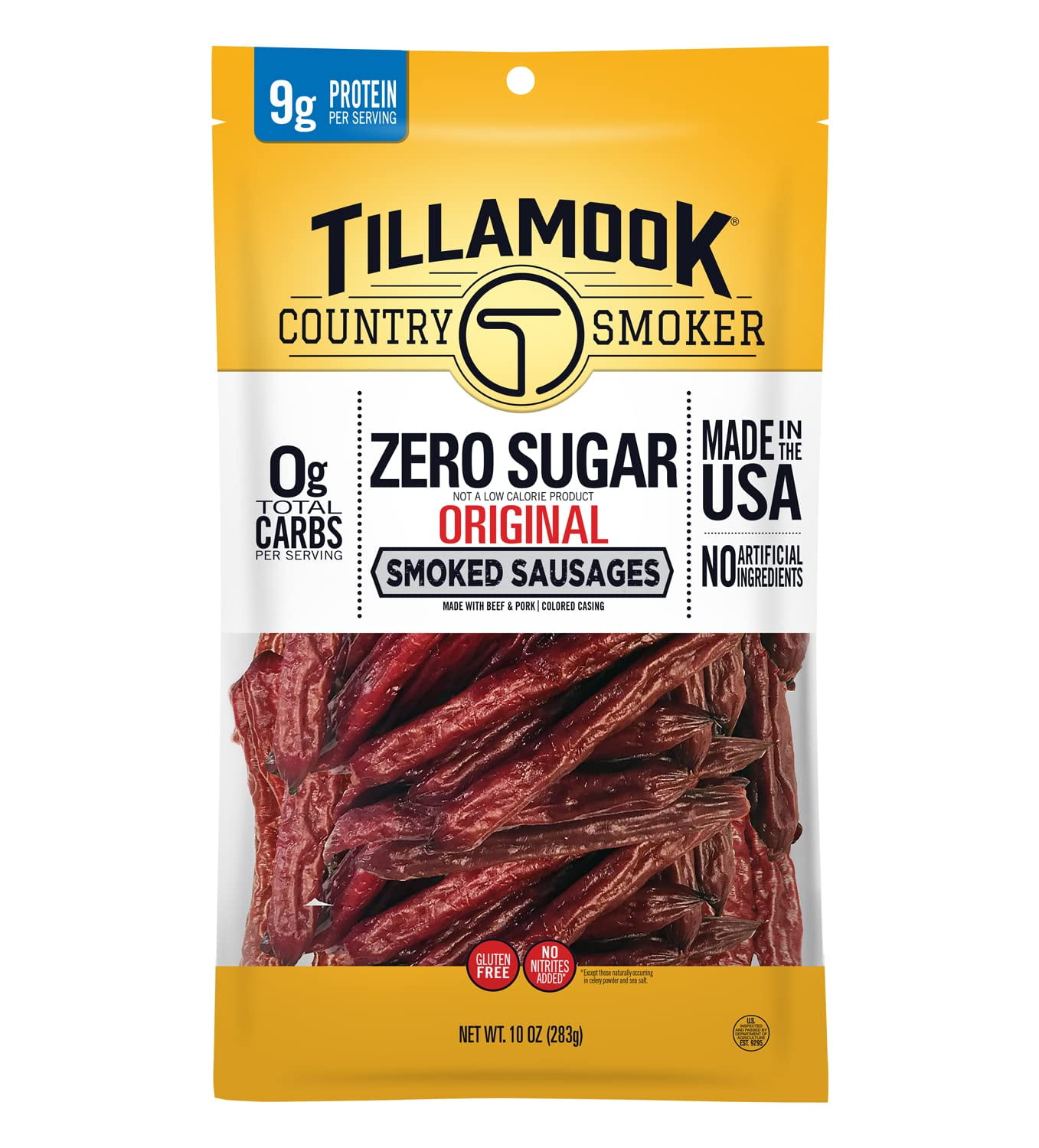 Tillamook Country Smoker Keto AIF4Friendly Zero Sugar Smoked Sausages, Original, 10 Ounce