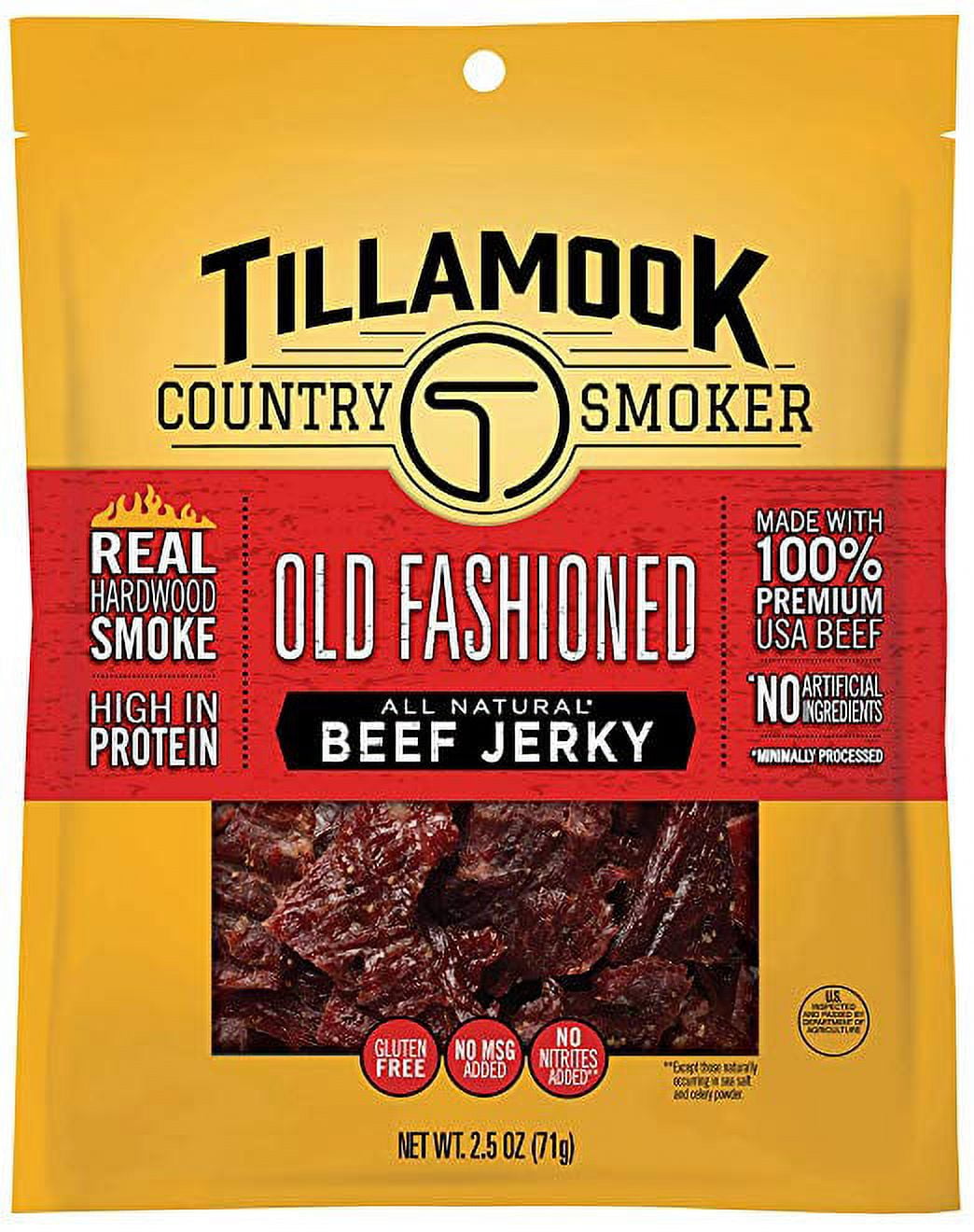 Tillamook Country Smoker Old Fashioned Beef Jerky 2.5 oz (Pack of 3)