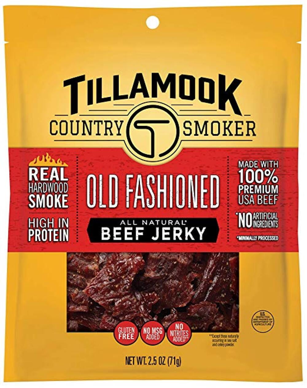 Tillamook Country Smoker Old Fashioned Beef Jerky 2.5 oz (Pack of 5)