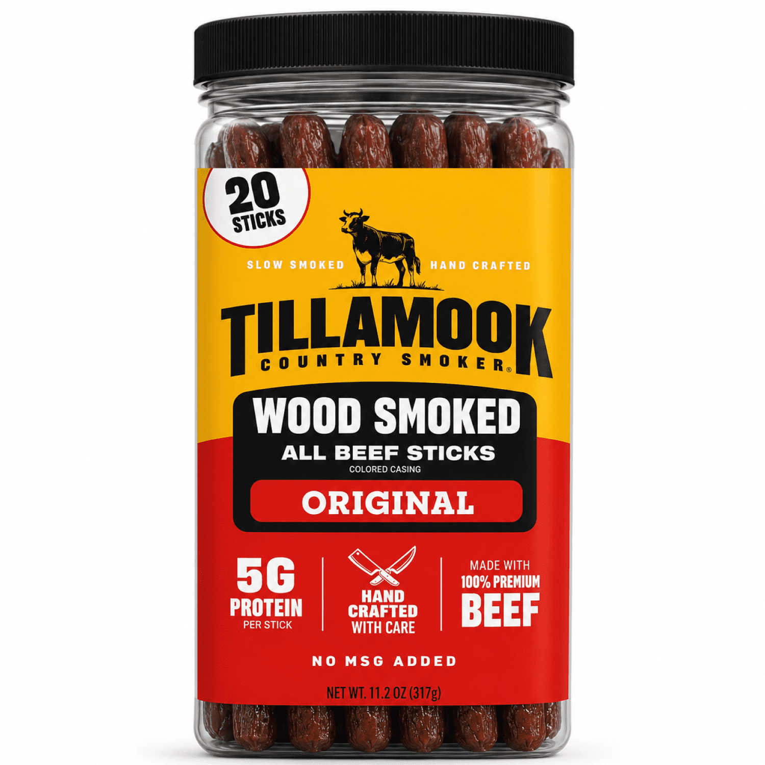 Tillamook Country Smoker Original Smoked Sausages, 6g Protein per Serving, 11.2 Oz Jar