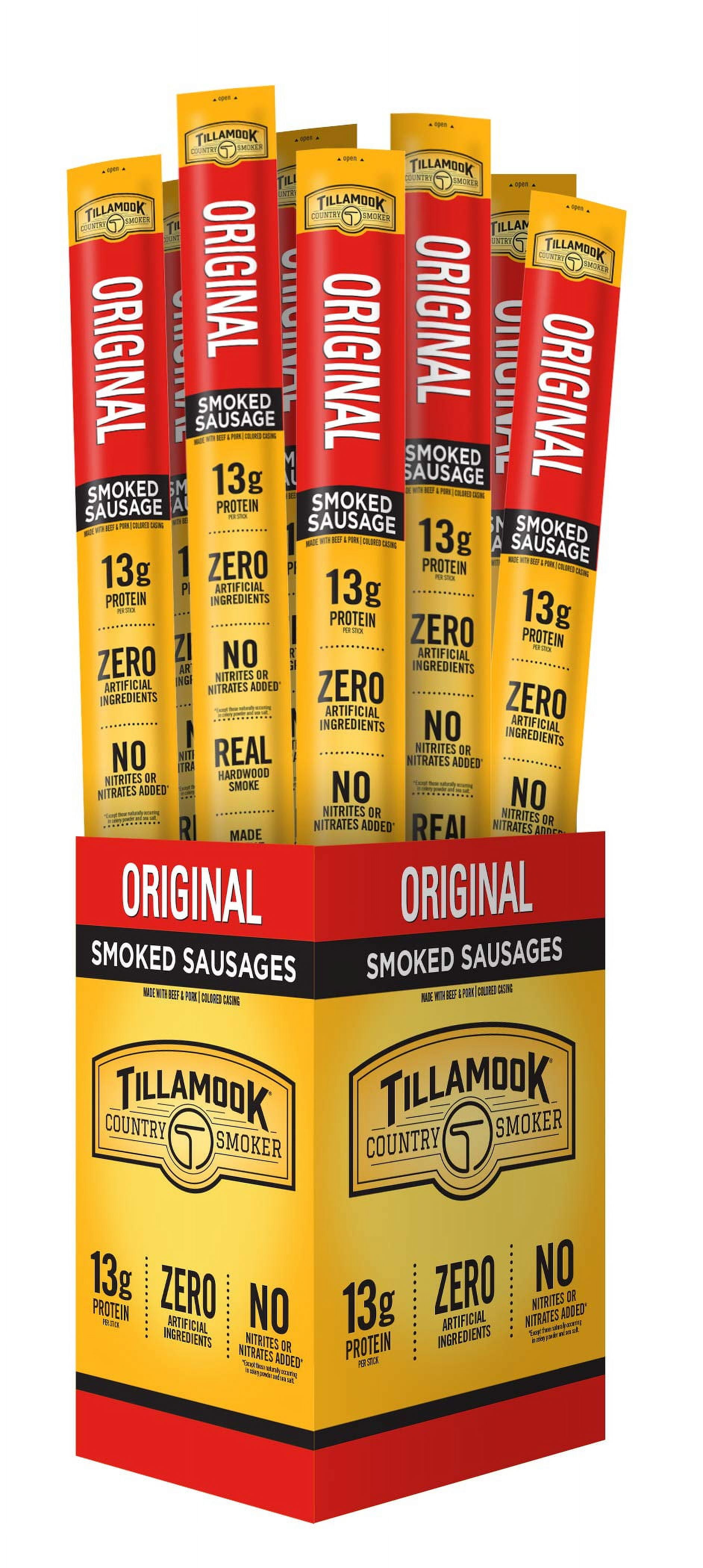 Tillamook Country Smoker Real Hardwood Smoked SMRSausages, Original, 1.44 Ounce, 24 Count