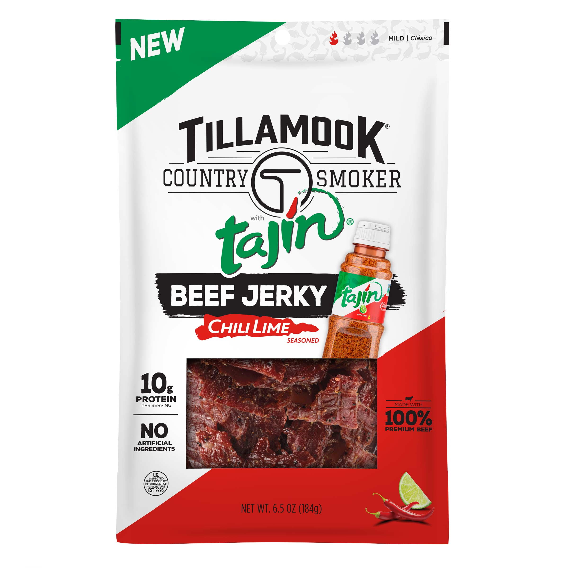 Tillamook Country Smoker Tajin Chili Lime Beef Jerky 6.5oz 6pk