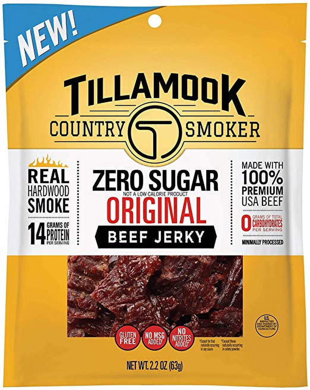Tillamook Country Smoker Zero Sugar Original Beef Jerky (Pack of 20)