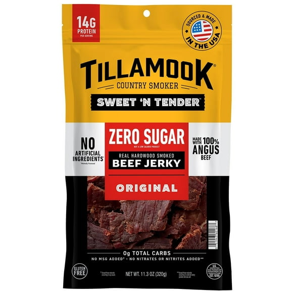 Tillamook Country Smoker Zero Sugar Sweet 'N Tender Beef Jerky, 11.3 Ounce