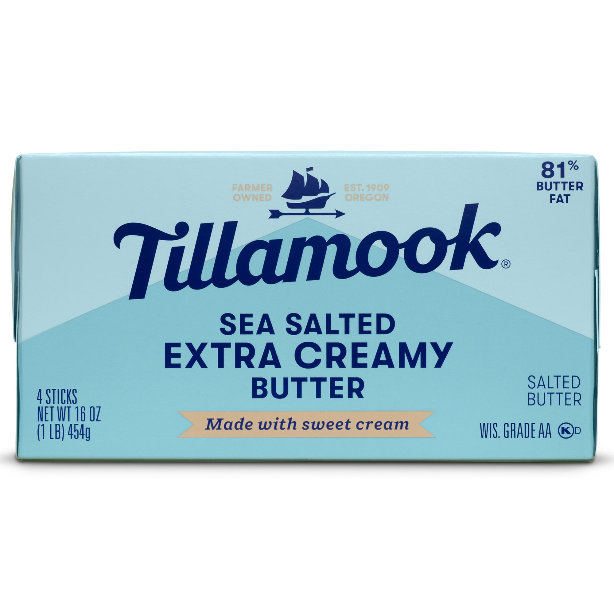 Tillamook Extra Creamy Salted Butter Sticks, 4 Count 16 oz