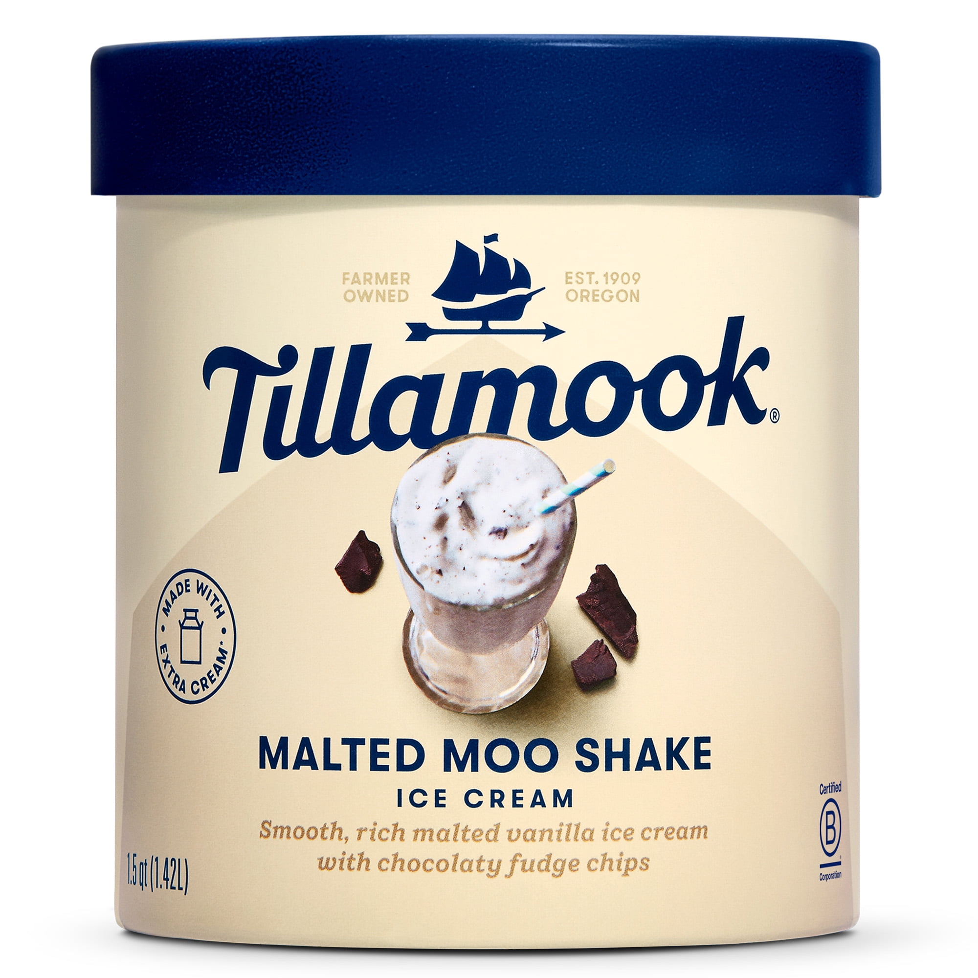 Tillamook Malted Moo Shake Ice Cream, 48 oz
