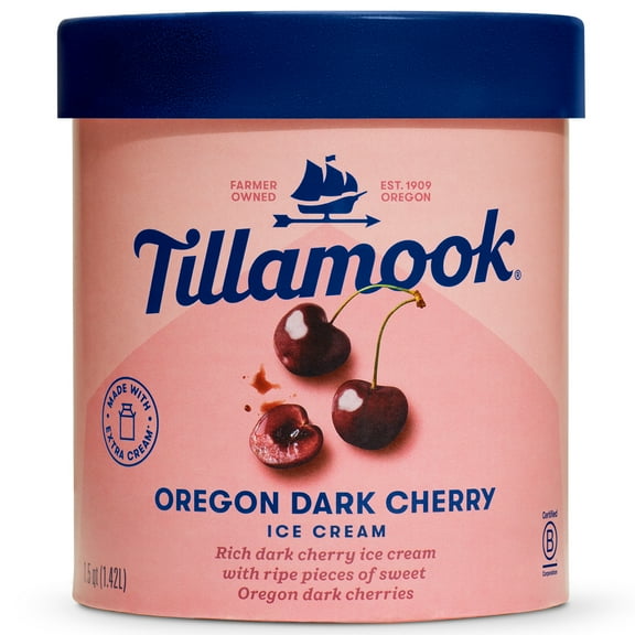 Tillamook Oregon Dark Cherry Ice Cream, 48 oz