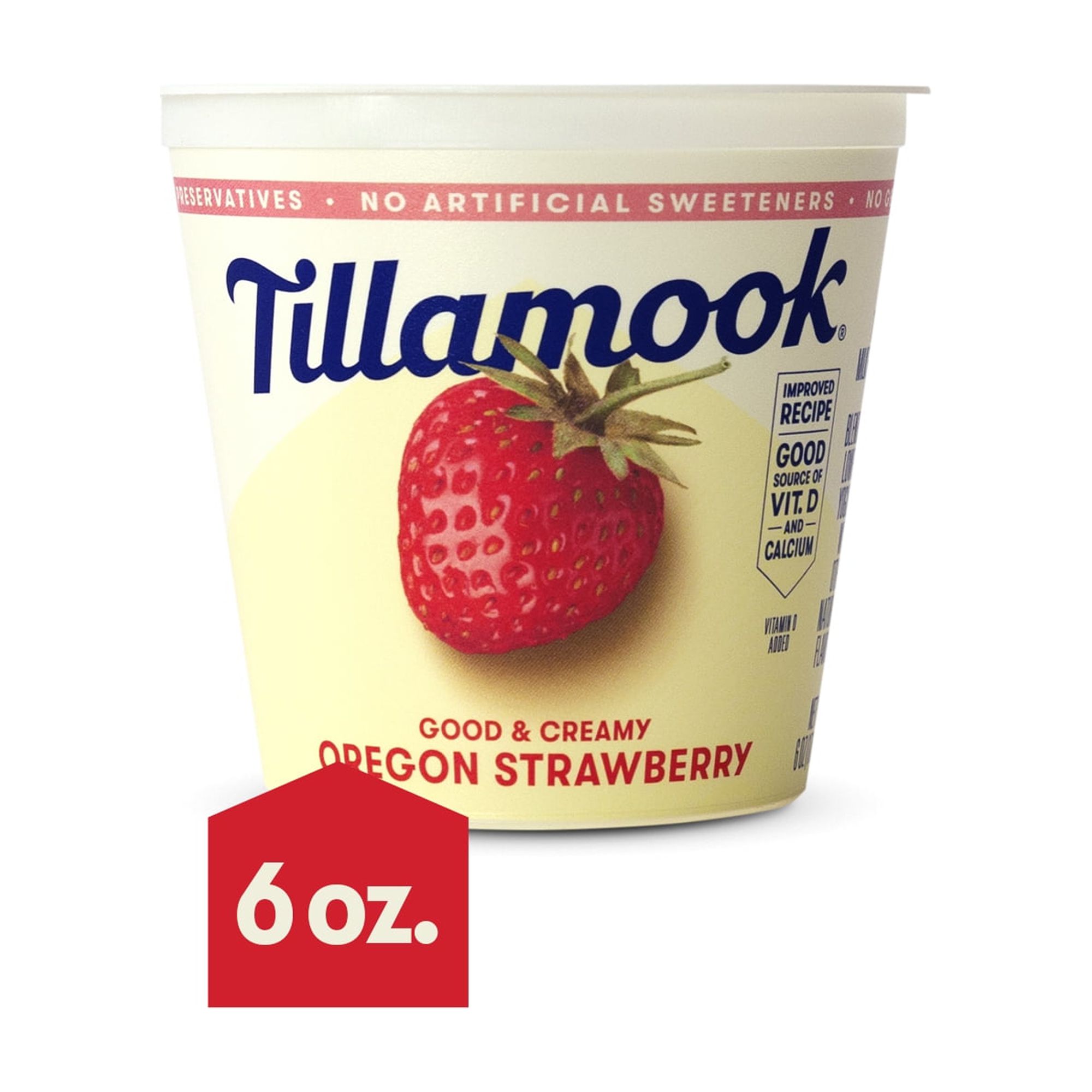Tillamook Oregon Strawberry Good & Creamy Low Fat Yogurt, 6 oz