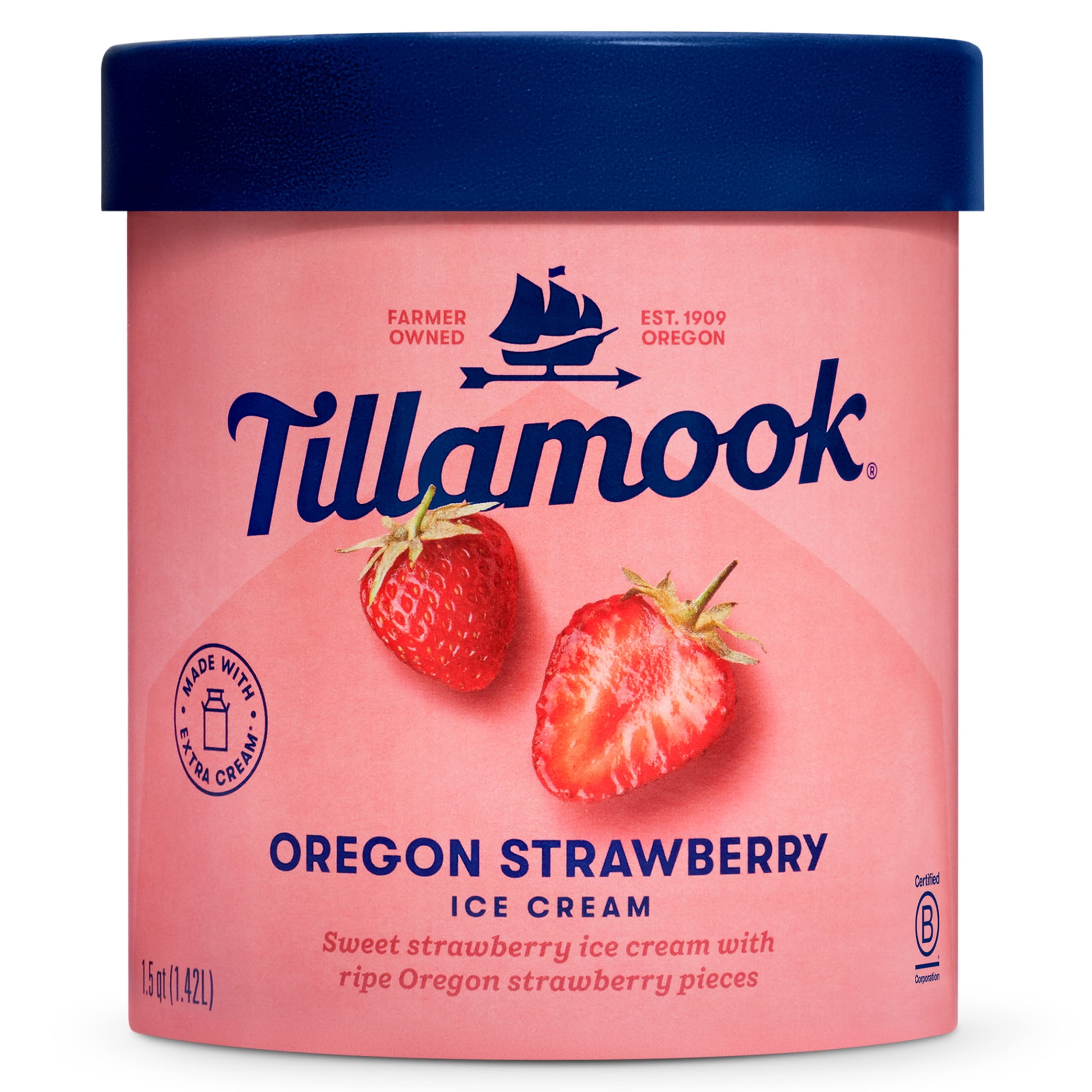 Tillamook Oregon Strawberry Ice Cream, 48 oz
