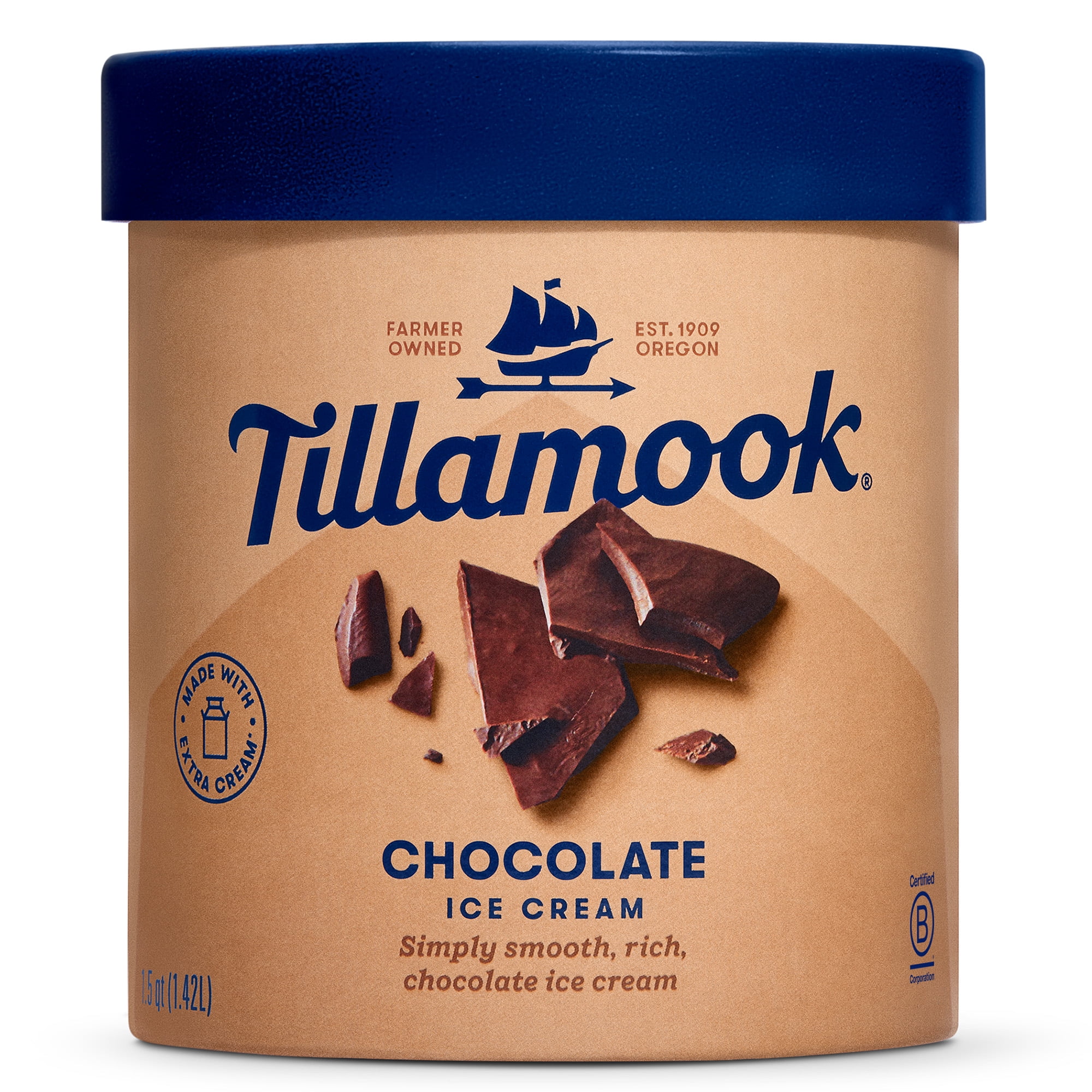 Tillamook Original Premium Chocolate Ice Cream, 48 fl oz