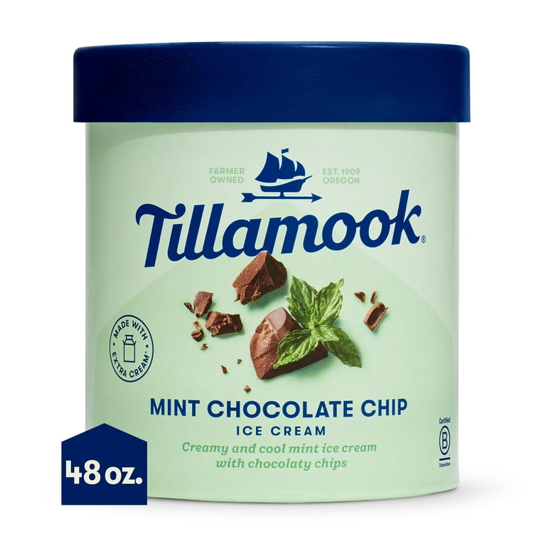 Tillamook Original Premium Mint Chocolate Chip Ice Cream, 48 fl oz 