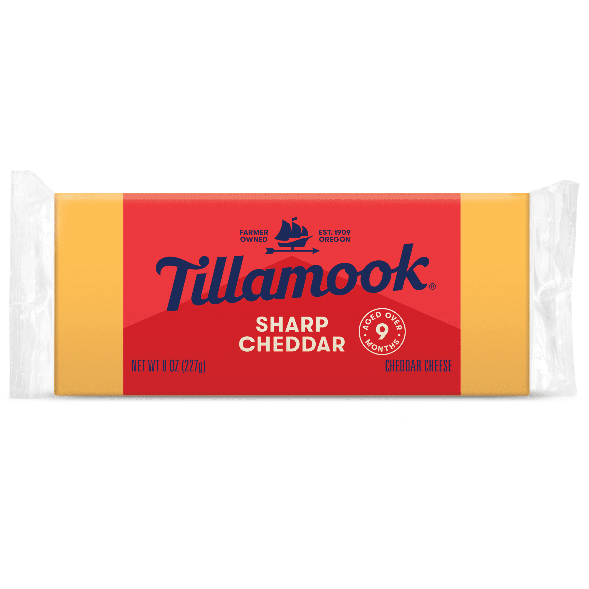 Tillamook Sharp Cheddar Cheese Block, 8 oz (Aged 9 Months)