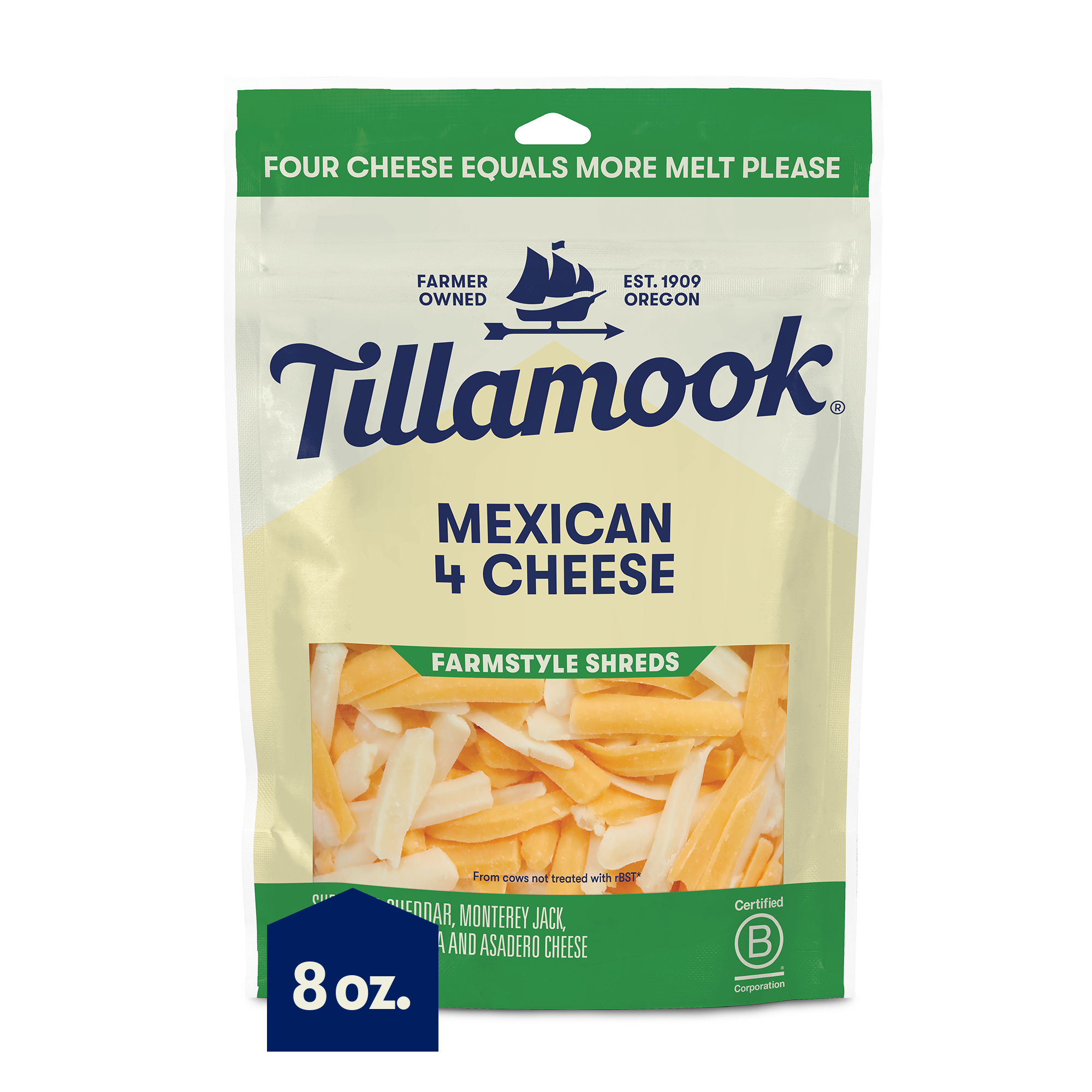 Tillamook Shredded Mexican Blend Cheese, 8 oz - image 1 of 8