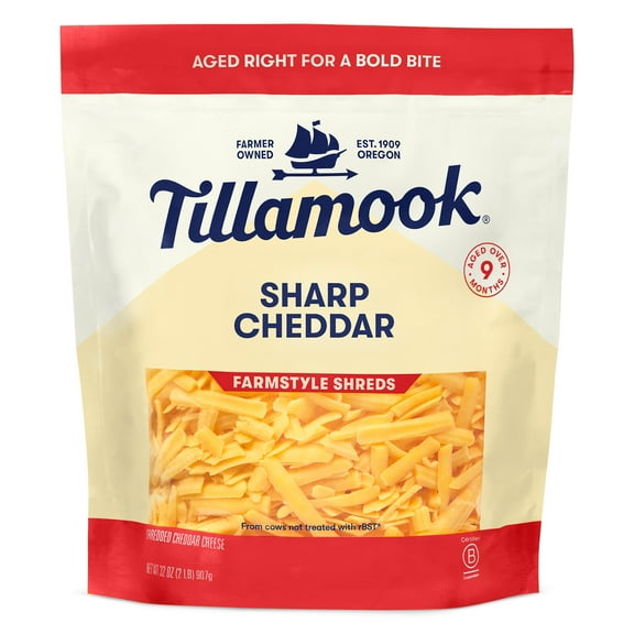 Tillamook Shredded Sharp Cheddar Cheese, 32 ozs