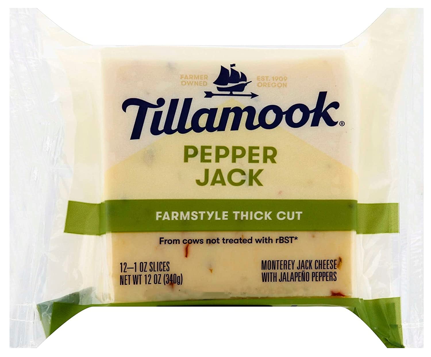 Tillamook Sliced Pepper Jack Cheese, 12 Ounce - 12 per case.