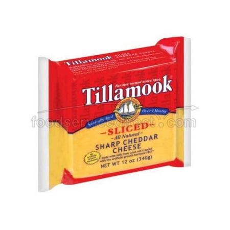 Tillamook Sliced Sharp Cheddar Cheese, 12 Ounce - 12 per case.