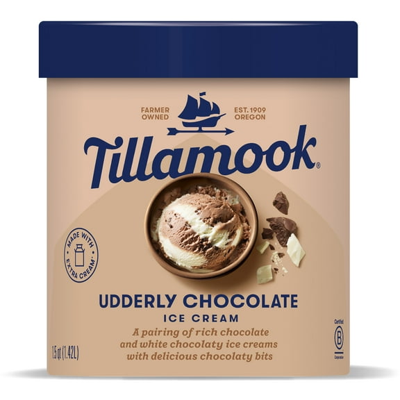 Tillamook Udderly Chocolate Ice Cream, 48 oz