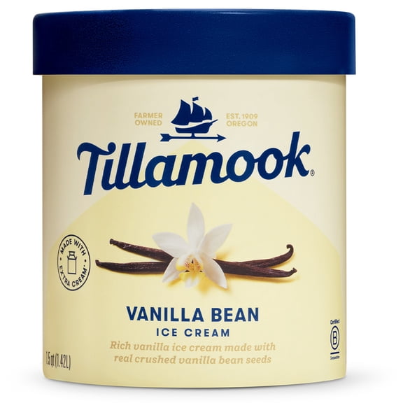 Tillamook Vanilla Bean Ice Cream, 48 oz